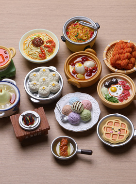 全店6件8折兔鸭家文创食仿真牛油火锅麻花冰糖雪梨冰箱贴磁力贴