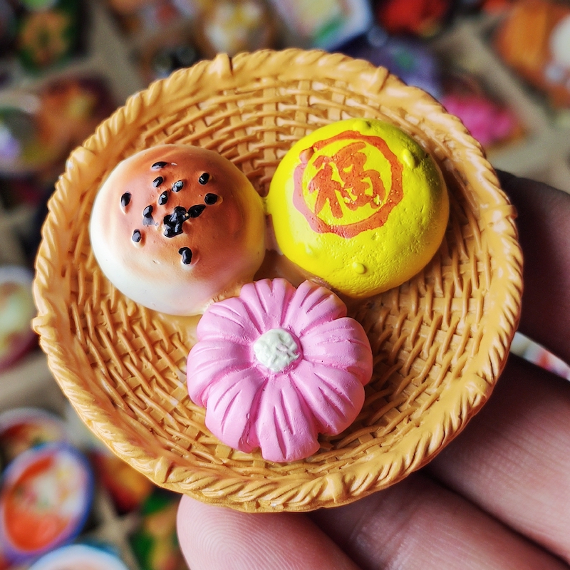 桃花饼冰箱贴立体仿真食玩特色小吃创意磁吸装饰磁力贴爆款吸铁石