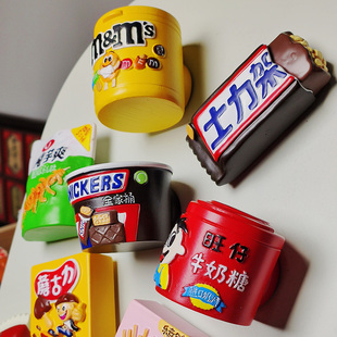 三件9折六件8折仿真m豆士力架全家桶冰箱贴零食树脂食玩磁吸装饰