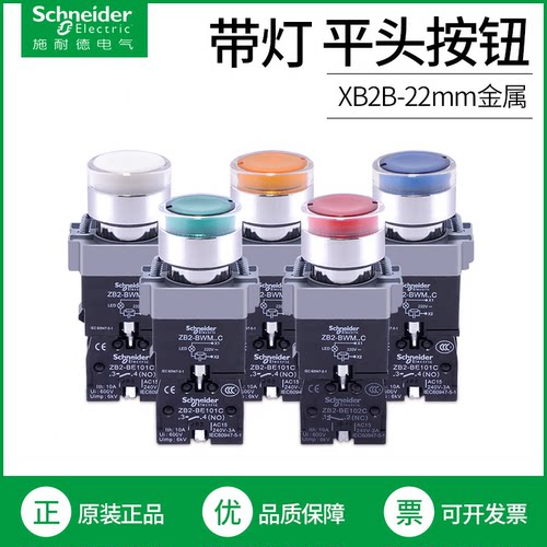 施耐德带灯平头按钮41常开常闭