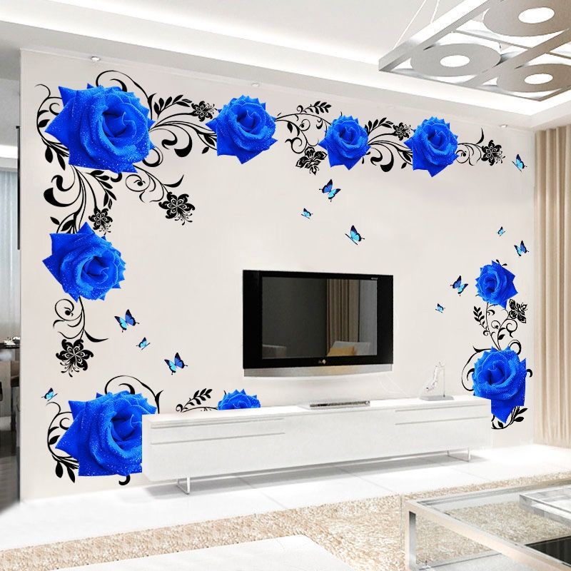 3d立体墙贴画仿真花朵客厅电视背景墙面装饰贴纸墙纸自粘卧室温馨