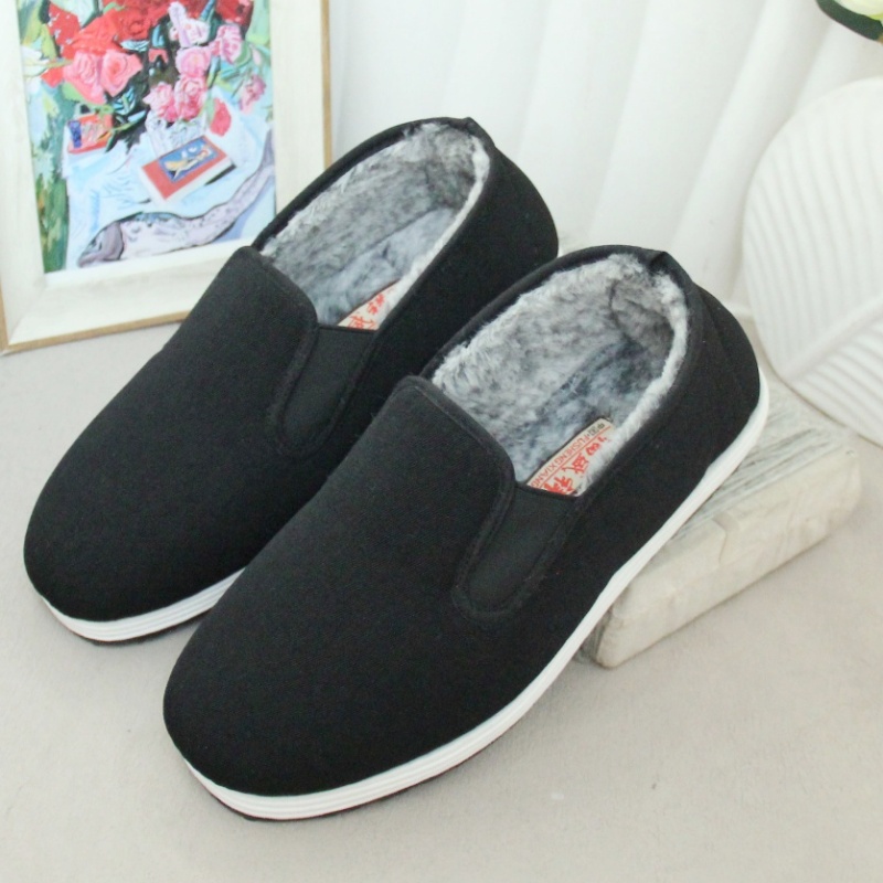 老北京布鞋男棉鞋冬季千层底老布鞋中老年爸爸加绒保暖男鞋轻便软