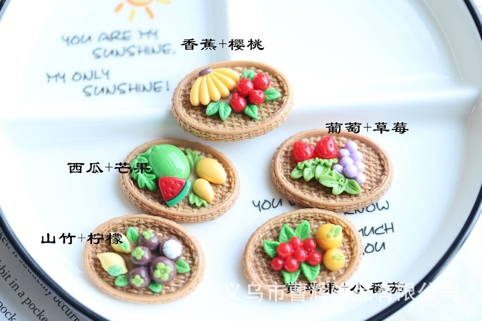 微缩食玩bjd小布娃娃屋配件场景模型Diy手工材料饰品水果盘冰箱贴