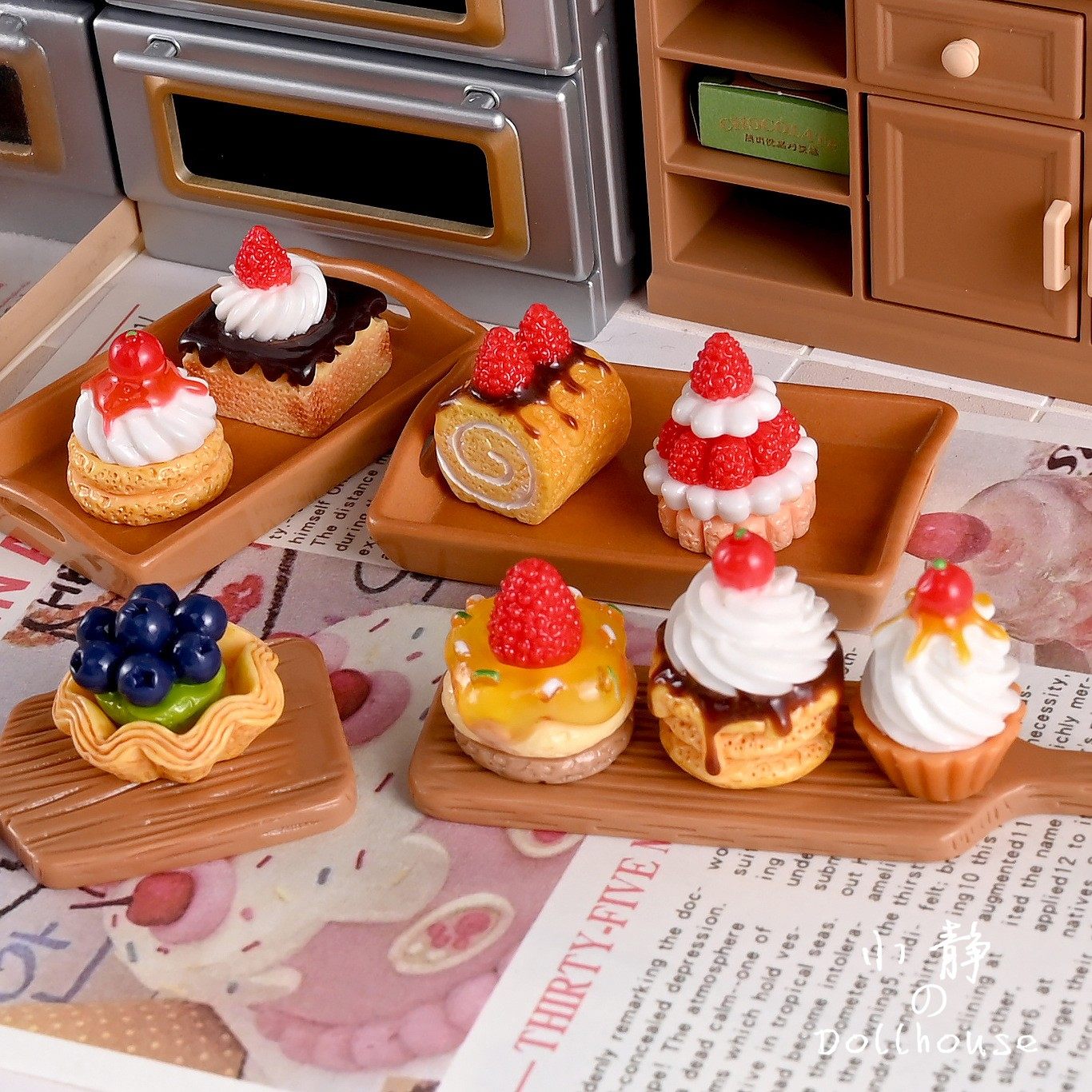 小布娃娃屋配件微缩食玩迷你仿真奶油甜品屋蛋糕DIY场景模型摆件