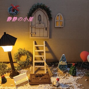 DELLHOUSE娃娃屋配件 圣诞节场景DIY气氛模型门庭装饰品 雪人摆件
