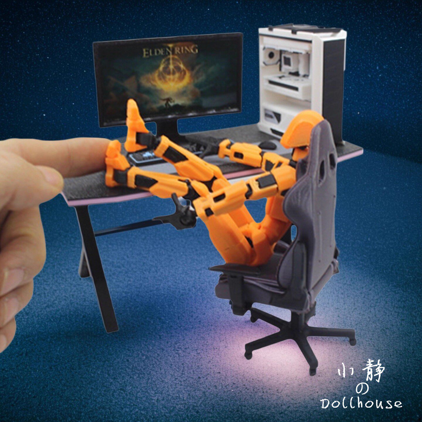 布娃娃屋配件迷你仿真电脑主机