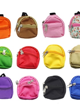 DOLLHOUSE小布娃娃屋配件BJD娃娃换装背包双层拉链书包迷你零钱包