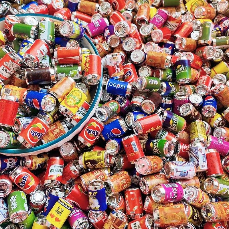 娃娃屋配件 DIY场景模型过家家玩具微缩食玩迷你仿真易拉罐汽水饮