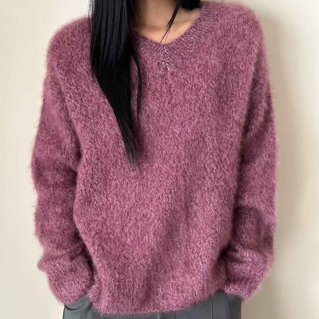 紫葡萄毛衣