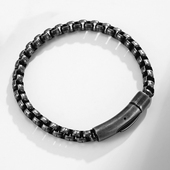 Ins冷淡风复古简约男士 手链 日韩潮人钛钢古巴链手环嘻哈街头饰品