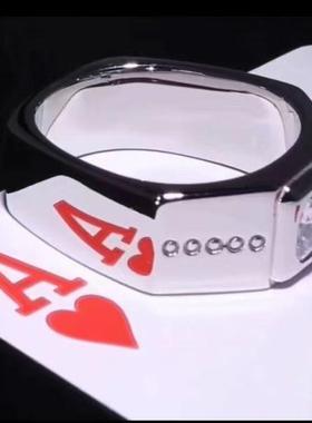 高清钛钢魔术反光角度戒指底照