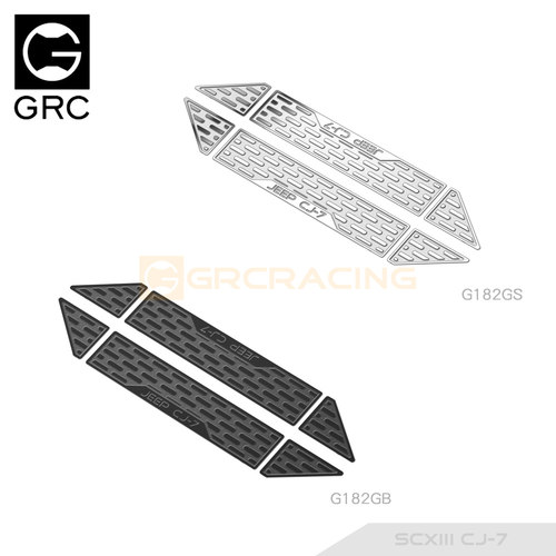 GRC SCX10 III CJ-7侧杠不锈钢装饰片 金属仿真车壳防护#G182GS/B