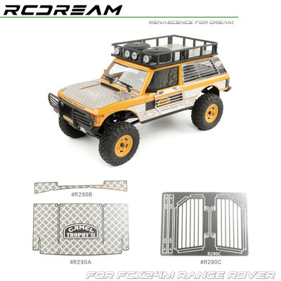 RCDream FCX24m骆驼杯揽胜机盖/侧裙防滑板 金属折叠车窗网尾窗网