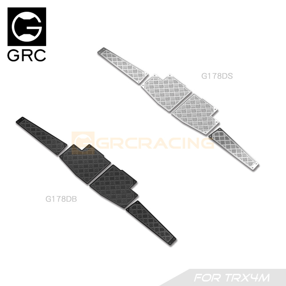 GRC TRX4M 卫士前杠防滑装饰片 不锈钢仿真车壳金属保护#G178DS/B