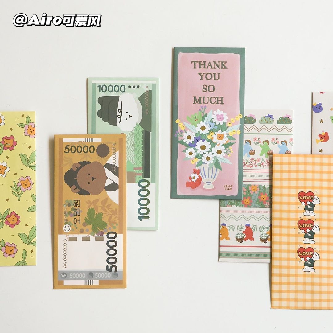韩国dailylike创意小清新信封新年利是封红包袋礼金卡券收纳纸袋