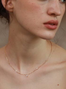 纤细S925银镀18金镶嵌马眼形锆石