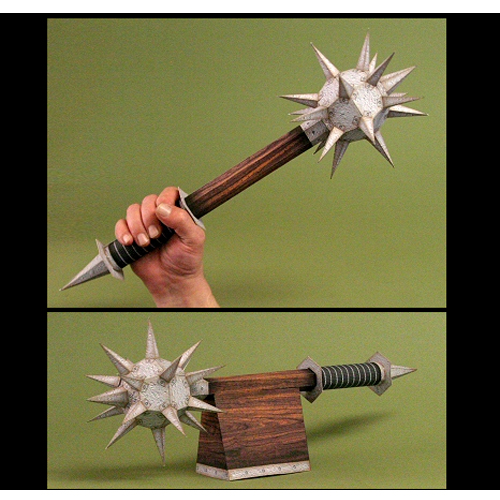 古代兵器流星锤狼牙锤立体纸模型