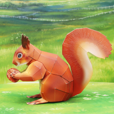 仿真动物玩偶小松鼠3d立体纸模型diy手工制作儿童益智折纸玩具