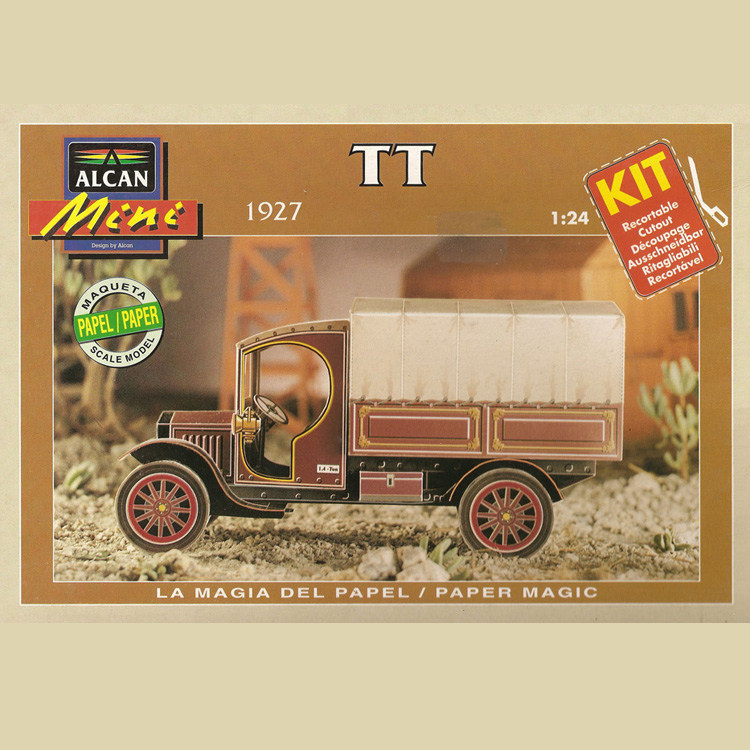 1比24老卡车车大货车3d立体纸模型diy手工制作儿童益智折纸玩具