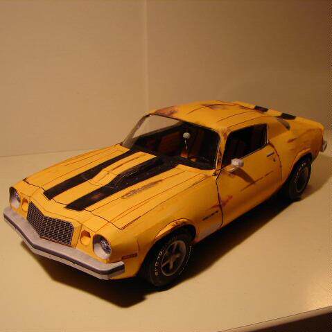 仿真雪佛兰大黄蜂1976科迈罗立体纸模型diy手工制作折纸益智玩具