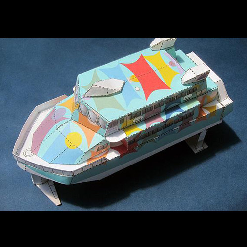 卡通纸船小游艇q版轮船3d立体纸模型diy手工制作儿童益智折纸玩具