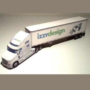 箱卡车3d立体纸模型DIY手工制作儿童益智折纸玩具 仿真大货车集装