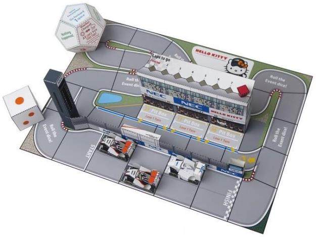 方程式f1赛车比赛场景3d立体纸模型diy手工制作儿童益智折纸玩具