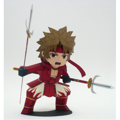 卡通战国武将真田幸村立体纸模型