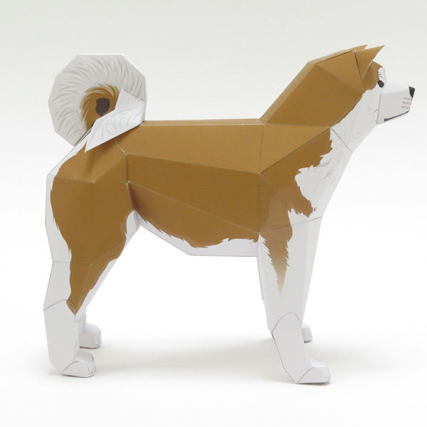仿真秋田犬宠物狗动物3d立体纸模型diy手工制作儿童益智折纸玩具
