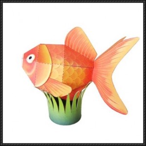 仿真观赏鱼淡水鱼金鱼3d立体纸模型diy手工制作儿童益智折纸玩具