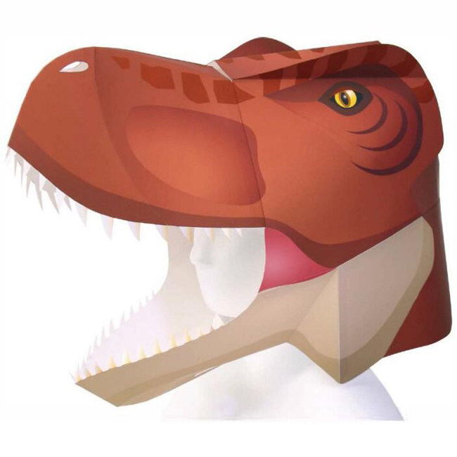 儿童面具霸王龙头套头饰3d立体纸模型diy手工制作益智折纸玩具