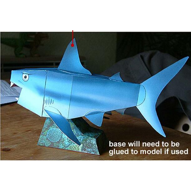 海洋生物动物大鲨鱼3d立体纸模型diy手工制作儿童益智折纸玩具