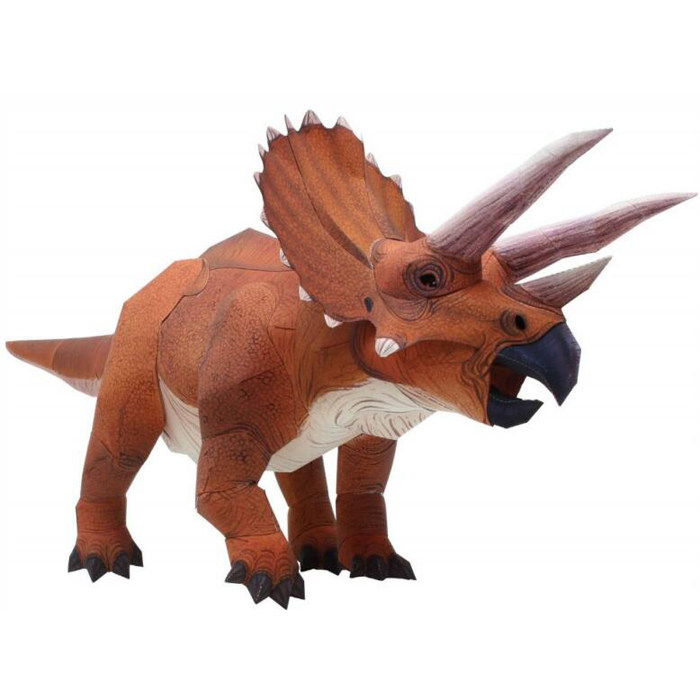 史前动物恐龙三角龙3d立体纸模型diy手工制作儿童益智折纸玩具