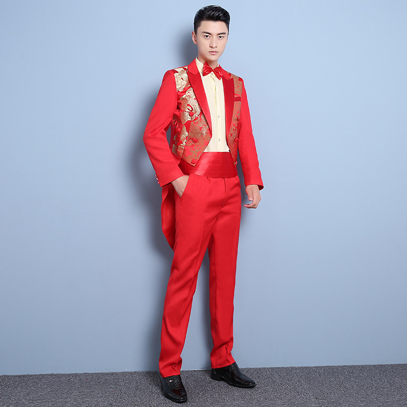 Tuxedo Chinese style Groom Wedding dress singer Host full dress stage perform Chorus Command clothingin the Men's clothing, Suits  category - from Buy2taobao.com to provide professional Taobao agent buy service