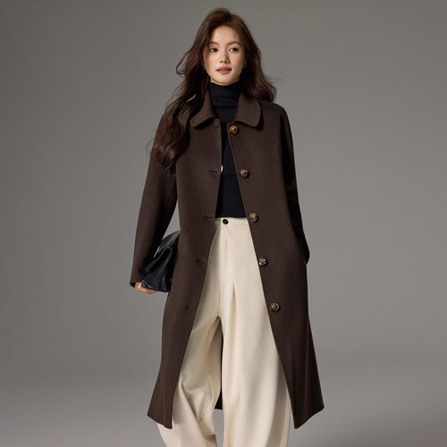 2025秋冬季新款双面羊绒大衣女中长款韩版保暖双面呢羊毛呢子外套