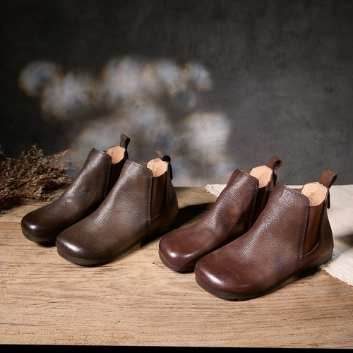 WOMEN BOOTS切尔西真皮女靴 懒人套脚可定45码靴子跨境amazon