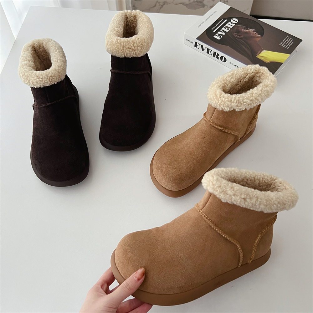 羊皮毛一体加绒加厚雪地靴