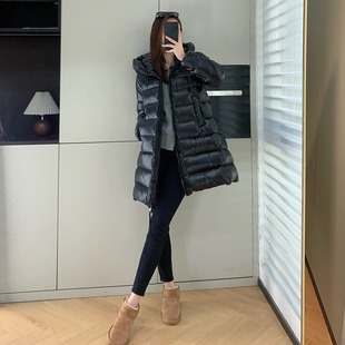 娃娃款 M家90鹅绒Suyen羽绒服A字版 亮面连帽中长 Highline系列
