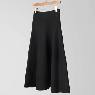 优雅气质M@x25秋美丽诺羊毛高腰A字伞摆针织半裙 Highline系列