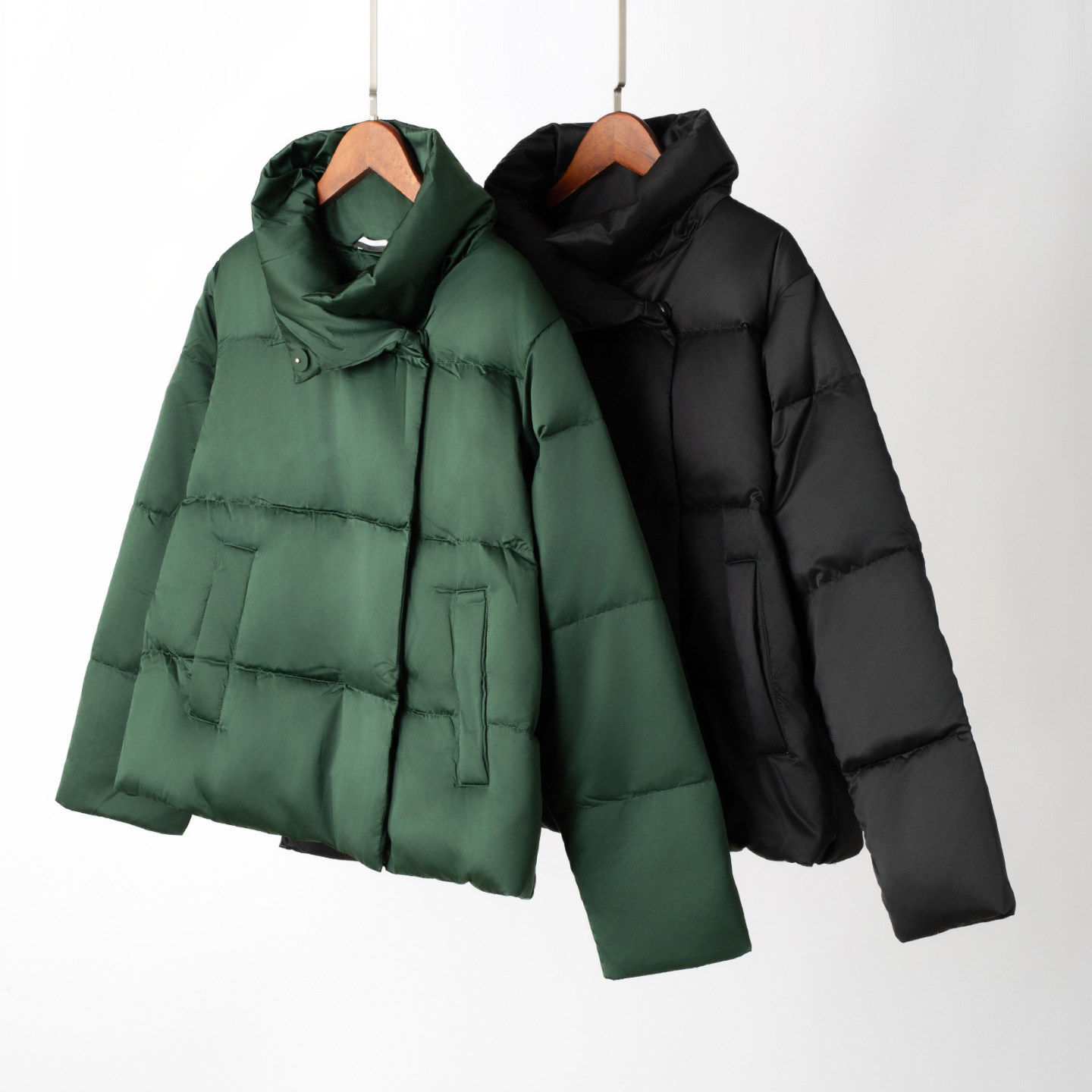 鹅绒立领短款羽绒服外套女