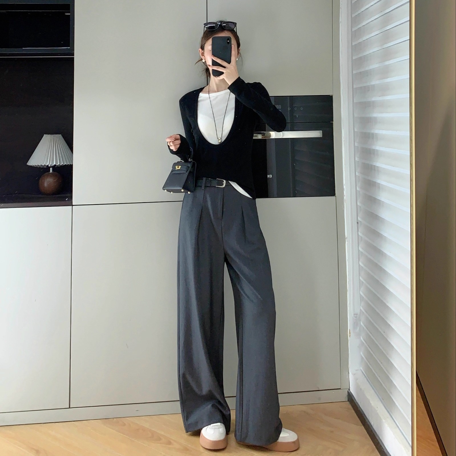 醋酸天丝直筒裤通勤羊毛西裤