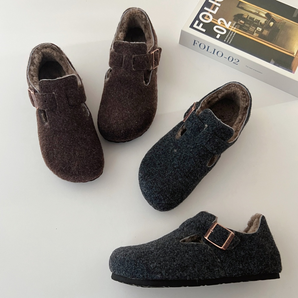 全包羊皮毛一体勃肯鞋