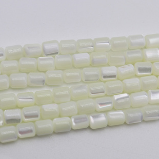 天然海贝马蹄螺白色5 6mm桶珠项链手链diy饰品配件