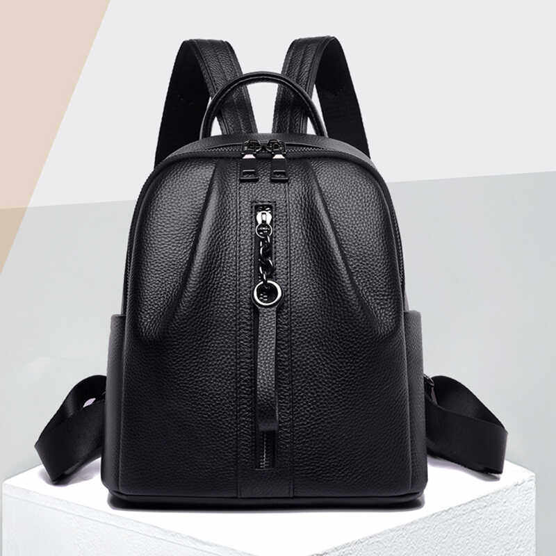 双肩包女真皮2024新款时尚女士通勤大容量软头层牛皮轻便旅行背包