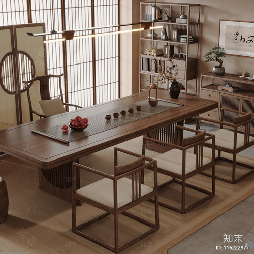 新中式实木禅意茶桌椅组合简约茶楼茶室会客泡茶喝茶桌子茶台喝茶