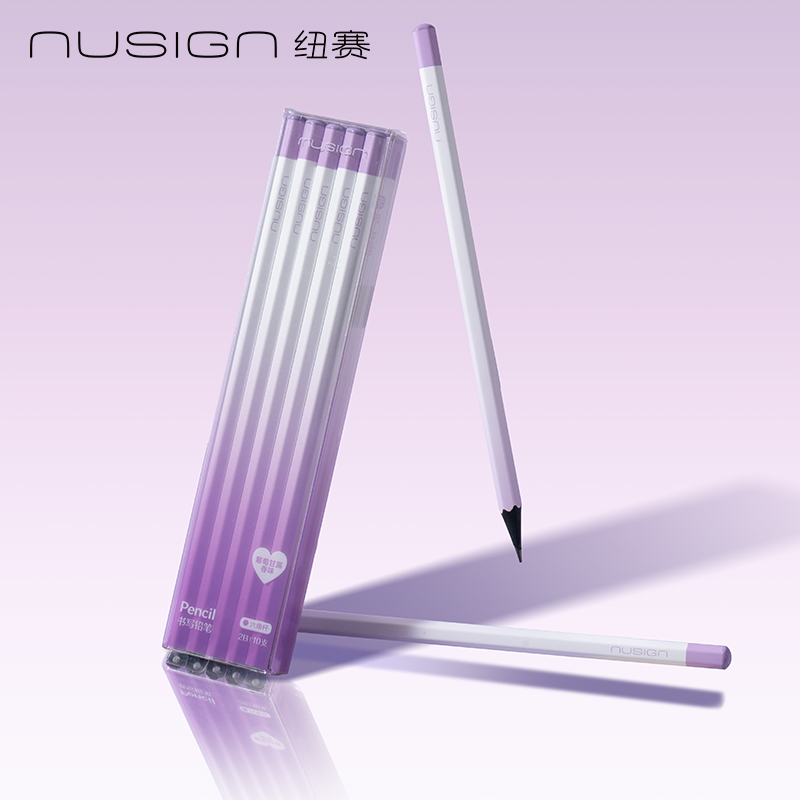 Deli/得力纽赛NS749日光轻语六角杆纽赛铅笔(10支/盒)葡萄甘露香易削黑木笔