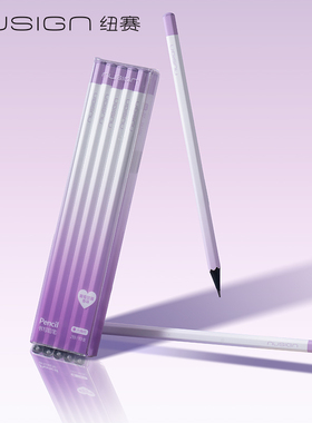 Deli/得力纽赛NS749日光轻语六角杆纽赛铅笔(10支/盒)葡萄甘露香易削黑木笔