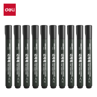 【10支装】得力S550记号笔粗头标记笔大头蓝红黑色唛头笔速干油型