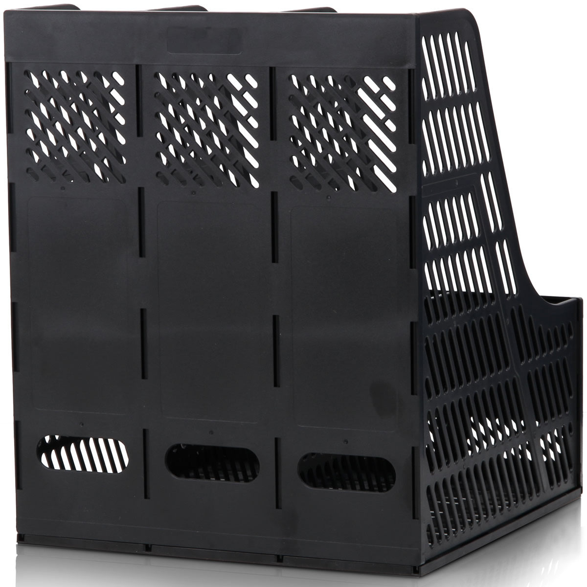 델리 9847 3단 파일액자 데스크탑 정보랙 사무실 책상 책액자 심플 플라스틱 정리