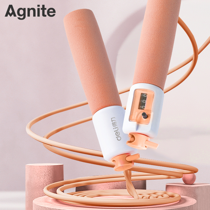 得力18701泡棉手柄机械计数PVC跳绳(根)跳绳儿童初学健身运动跳绳